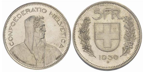 5 Franc Svizzera Argento 
