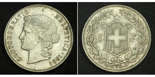 5 Franc Svizzera Argento 