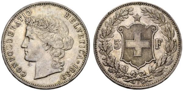 5 Franc Svizzera Argento 