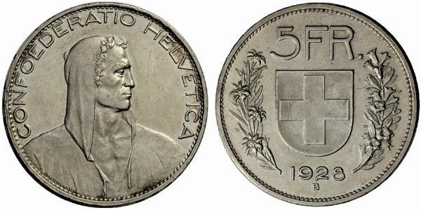 5 Franc Svizzera Argento 