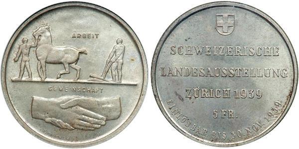 5 Franc Svizzera Argento 