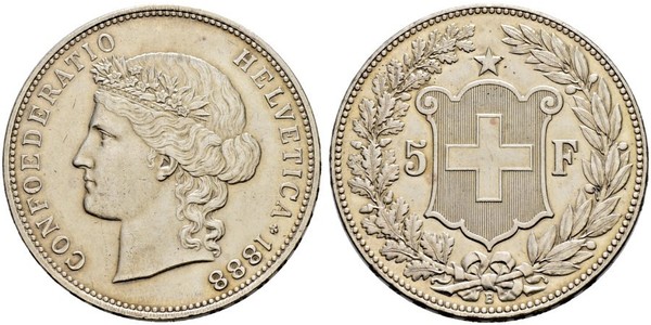 5 Franc Svizzera Argento 