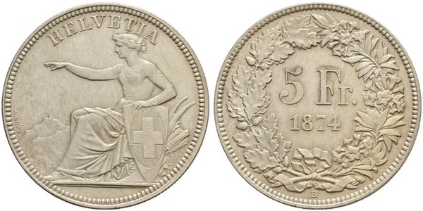 5 Franc Svizzera Argento 