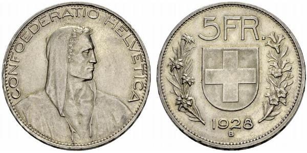 5 Franc Svizzera Argento 