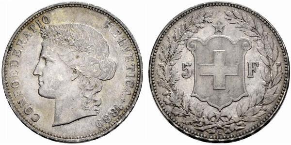 5 Franc Svizzera Argento 