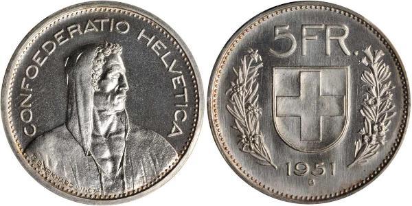 5 Franc Svizzera Argento 