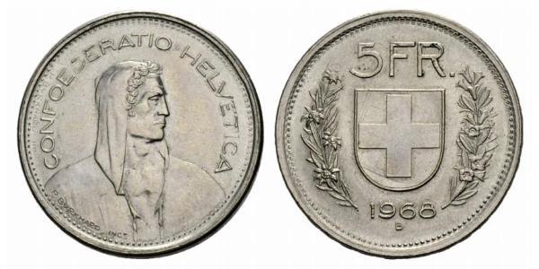 5 Franc Svizzera Argento 