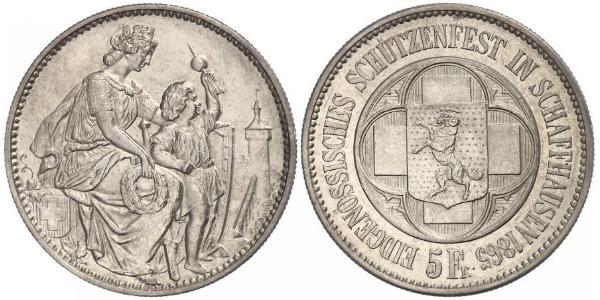 5 Franc Svizzera Argento 