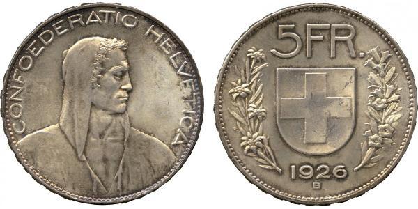 5 Franc Svizzera Argento 