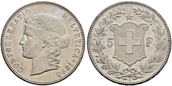 5 Franc Svizzera Argento 