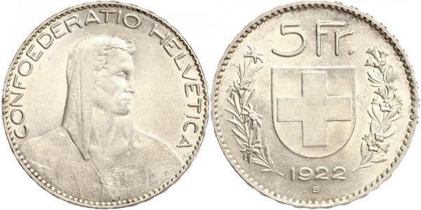 5 Franc Svizzera Argento 