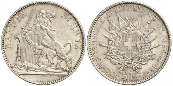 5 Franc Svizzera Argento 