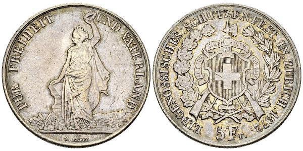 5 Franc Svizzera Argento 