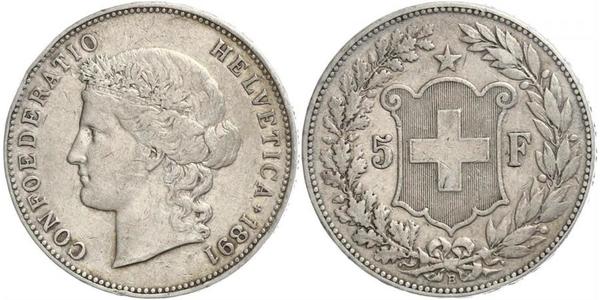 5 Franc Svizzera Argento 