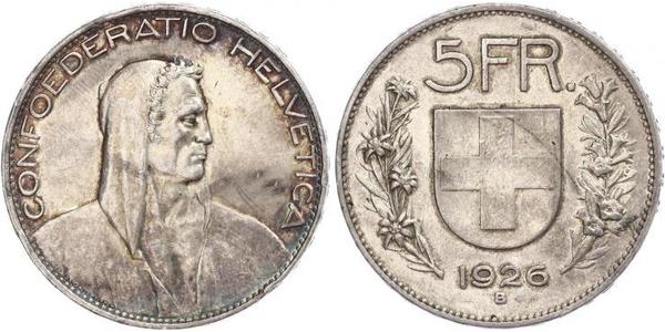 5 Franc Svizzera Argento 