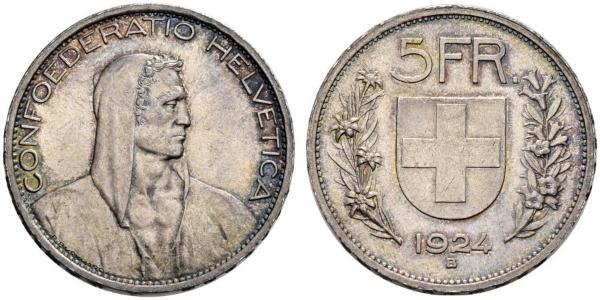 5 Franc Svizzera Argento 