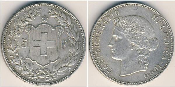 5 Franc Svizzera Argento 