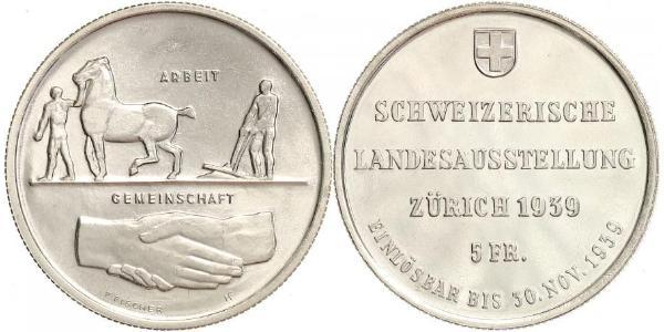 5 Franc Svizzera Argento 