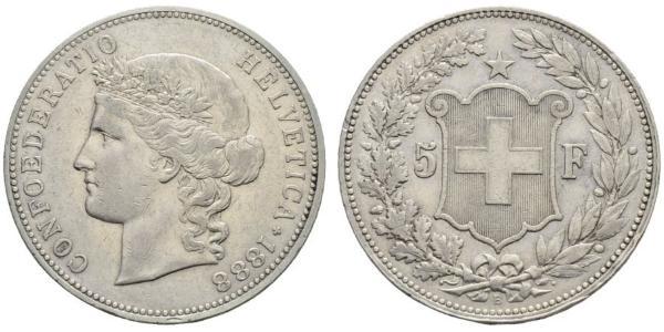 5 Franc Svizzera Argento 