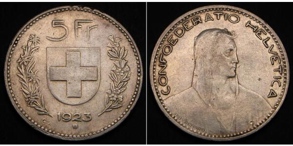 5 Franc Svizzera Argento 