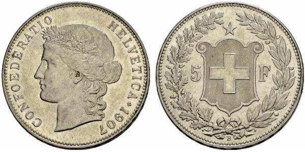 5 Franc Svizzera Argento 