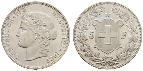 5 Franc Svizzera Argento 