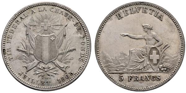 5 Franc Svizzera Argento 
