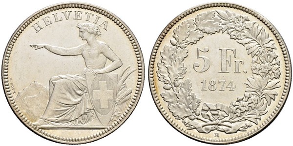 5 Franc Svizzera Argento 