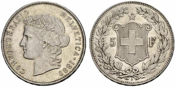 5 Franc Svizzera Argento 