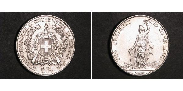5 Franc Svizzera Argento 