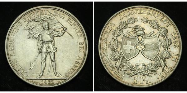 5 Franc Svizzera Argento 