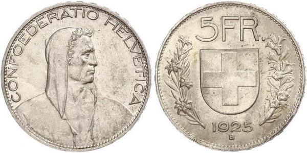 5 Franc Svizzera Argento 