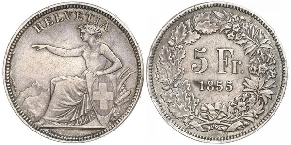 5 Franc Svizzera Argento 