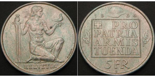 5 Franc Svizzera Argento 