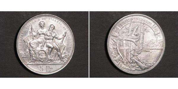 5 Franc Svizzera Argento 