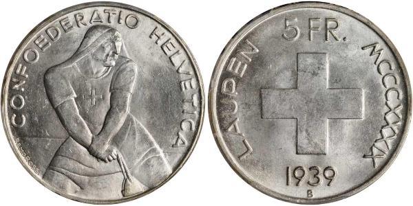 5 Franc Svizzera Argento 