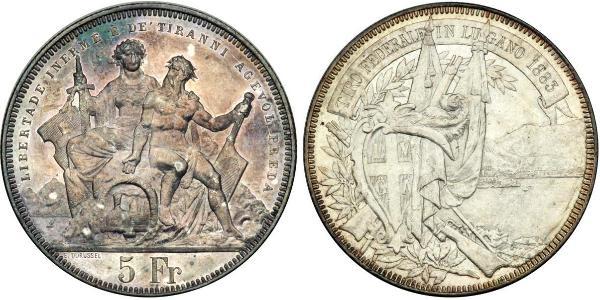 5 Franc Svizzera Argento 