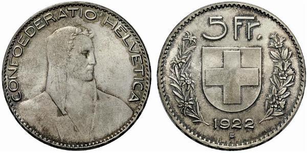 5 Franc Svizzera Argento 