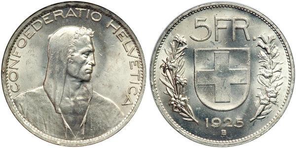 5 Franc Svizzera Argento 
