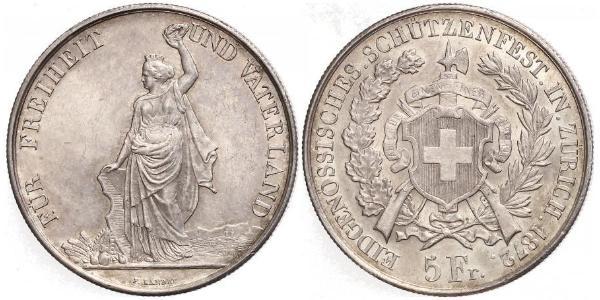 5 Franc Svizzera Argento 
