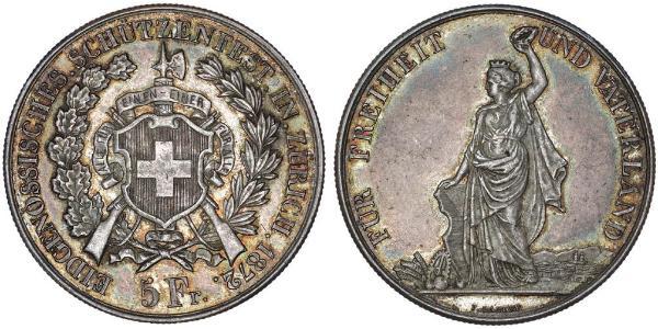 5 Franc Svizzera Argento 
