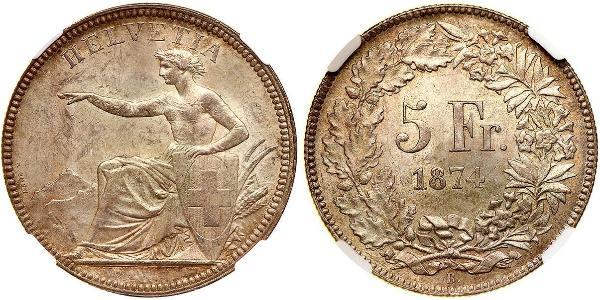 5 Franc Svizzera Argento 