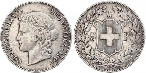 5 Franc Svizzera Argento 