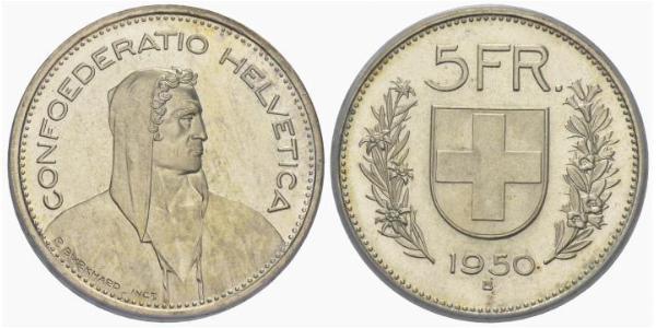 5 Franc Svizzera Argento 