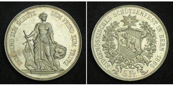 5 Franc Svizzera Argento 