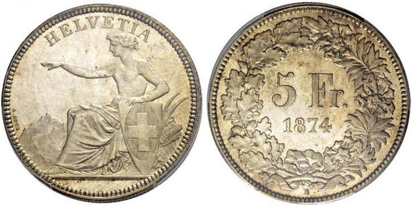 5 Franc Svizzera Argento 