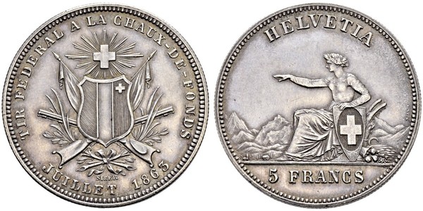 5 Franc Svizzera Argento 