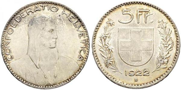 5 Franc Svizzera Argento 