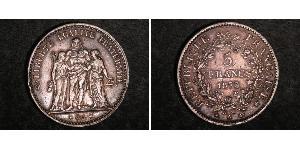 5 Franc Terza Repubblica francese (1870-1940)  Argento 