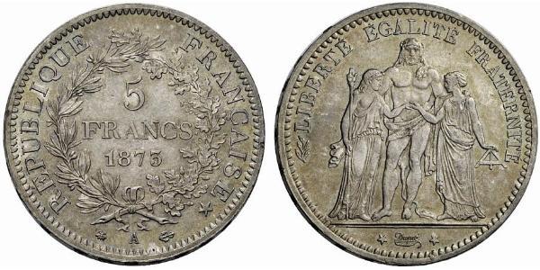 5 Franc Terza Repubblica francese (1870-1940)  Argento 